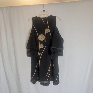 Black abstract midi